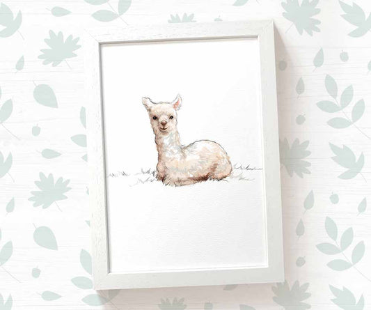 Llama Farm Animals Nursery Art Print | Alpaca Children's Wall Art