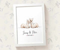 Personalised Llama Wedding Anniversary Print