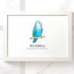 Dutch Blue Lovebird Personalised Poster Pet Portrait Memorial Loss Birthday Christmas Gift Name Custom Framed Print