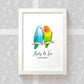 Personalized Lovebirds Couple A3 Framed Print Featuring Names And Date For A Memorable 50th Anniversary Gift For Parents