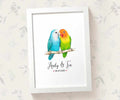 Personalised Lovebird Wedding Anniversary Print