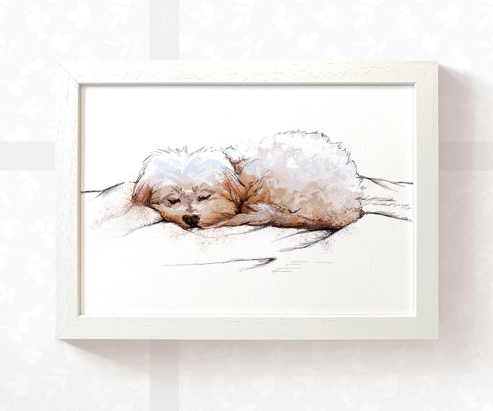 Maltese Puppy Dog Art Print