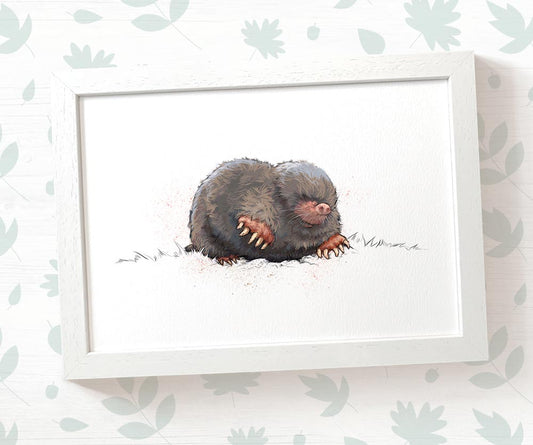 Mole Woodland Animal Nursery Print