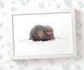 Mole Woodland Animal Nursery Print