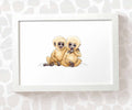 Monkeys Safari Animal Nursery Print for Twins