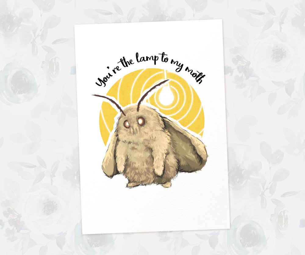 Moth Lamp Meme Art Print | You're the Lamp to my Moth | Moth Lamp Gift