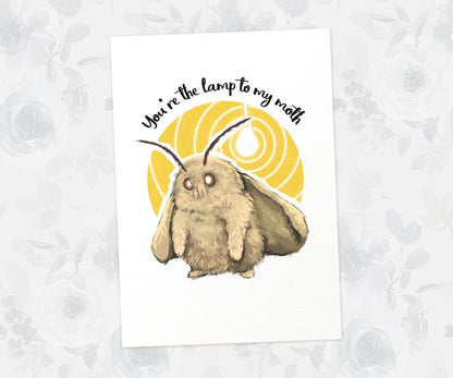 Moth Lamp Meme Art Print | You're the Lamp to my Moth | Moth Lamp Gift