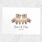 Two Otters A4 Unframed Print Customized With Names And Date For A Thoughtful Valentines Day Gift