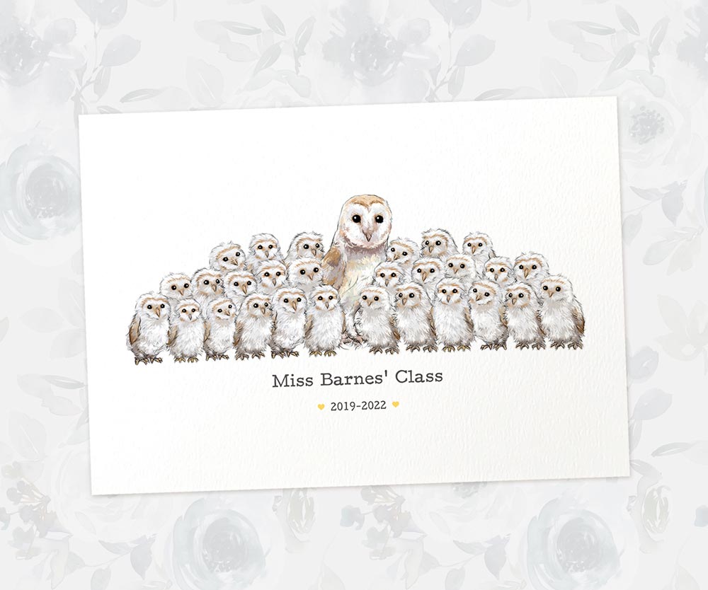 Personalised Amazing Teacher Gifts Homemade Ideas Nursery Thank You Presents Headteacher Retirement Owl Custom Animal Prints
