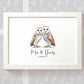 Personalized Owl Couple A3 Framed Print Featuring Names And Date For A Memorable 50th Anniversary Gift For Parents