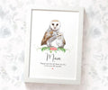 Barn Owl Personalised Thank You Print