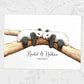 Two Pandas A3 Unframed Art Print Personalized With Names And Date For A Heartwarming Valentines Day Gift