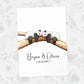 Two Pandas A4 Unframed Print Customized With Names And Date For A Thoughtful Valentines Day Gift