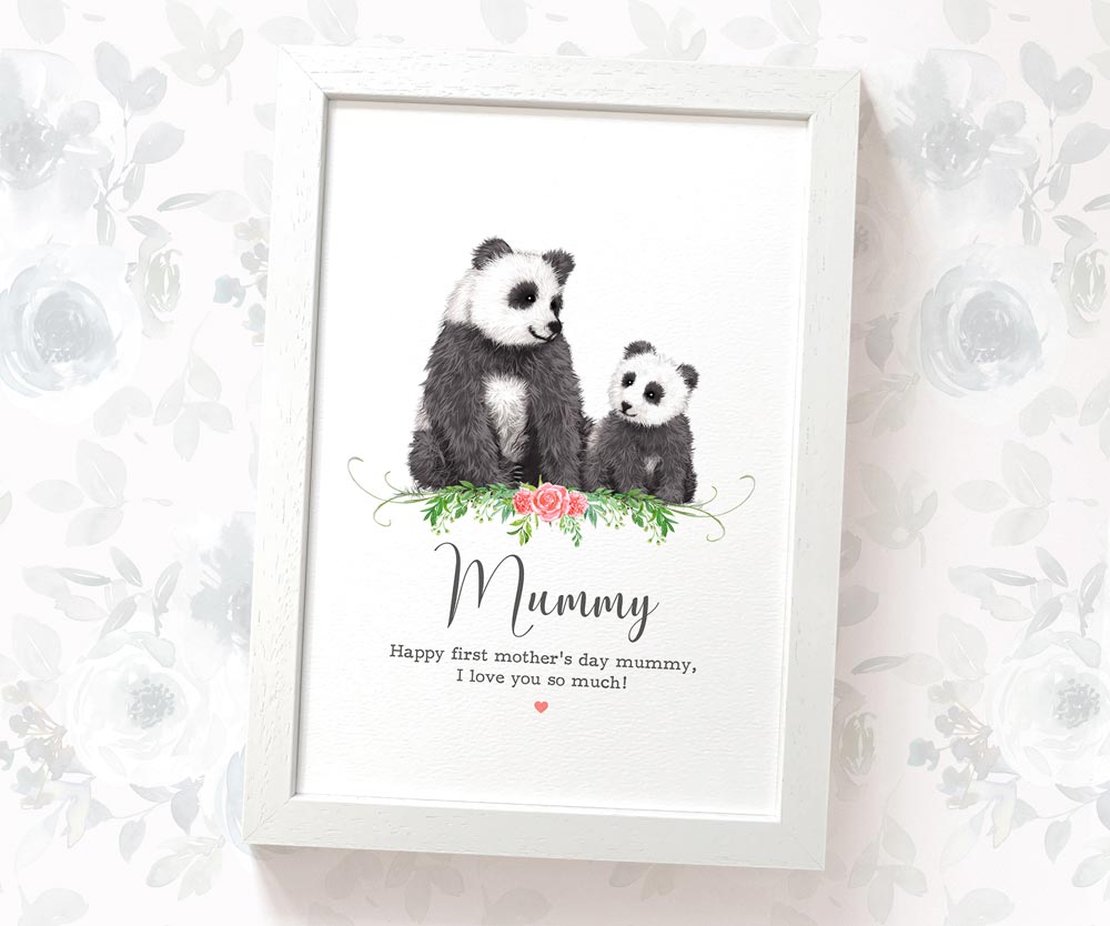 Thank You Personalised Name Gift Animal Prints Panda Wall Art Custom Mothers Day Daughter Teacher Present