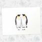Penguin couple print with personalised names beneath for the best husband or wife gift