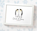 Personalised Penguin Wedding Anniversary Print