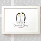 Personalized Penguin Couple A3 Framed Print Featuring Names And Date For A Memorable 50th Anniversary Gift For Parents