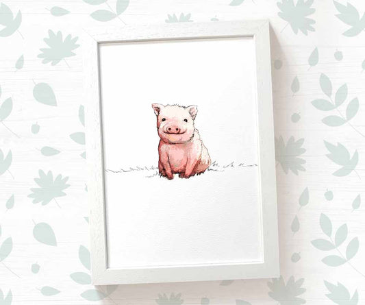 Pig Farm Animal Nursery Print