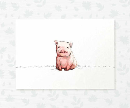 Pig Farm Animal Nursery Print