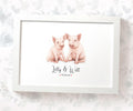 Personalised Pig Wedding Anniversary Print