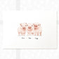 Animal Family Name Personalised Gift Prints Pig Wall Art Custom Birthday Anniversary Baby Nursery Mothers Grandma