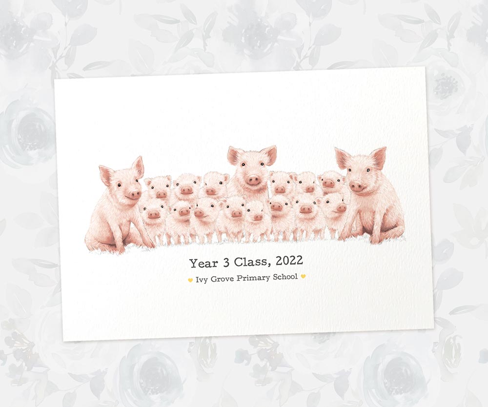 Personalised Amazing Teacher Gifts Homemade Ideas Nursery Thank You Presents Headteacher Retirement Pig Custom Animal Prints