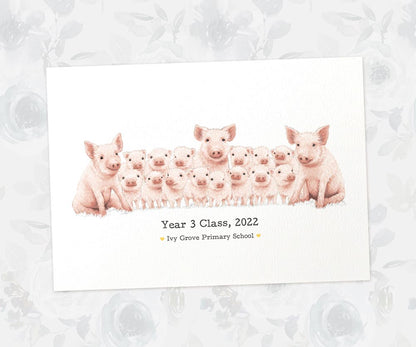 Personalised Amazing Teacher Gifts Homemade Ideas Nursery Thank You Presents Headteacher Retirement Pig Custom Animal Prints