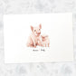 Printed A4 pig family print featuring mum and baby with names for the best mothers day gift