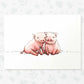 Pigs Farm Animal Nursery Print for Twins