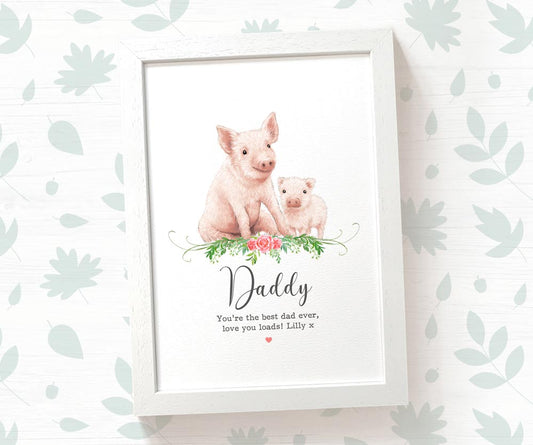 Thank You Personalised Name Gift Animal Prints Pig Wall Art Custom Mothers Day Daughter Love Grandma