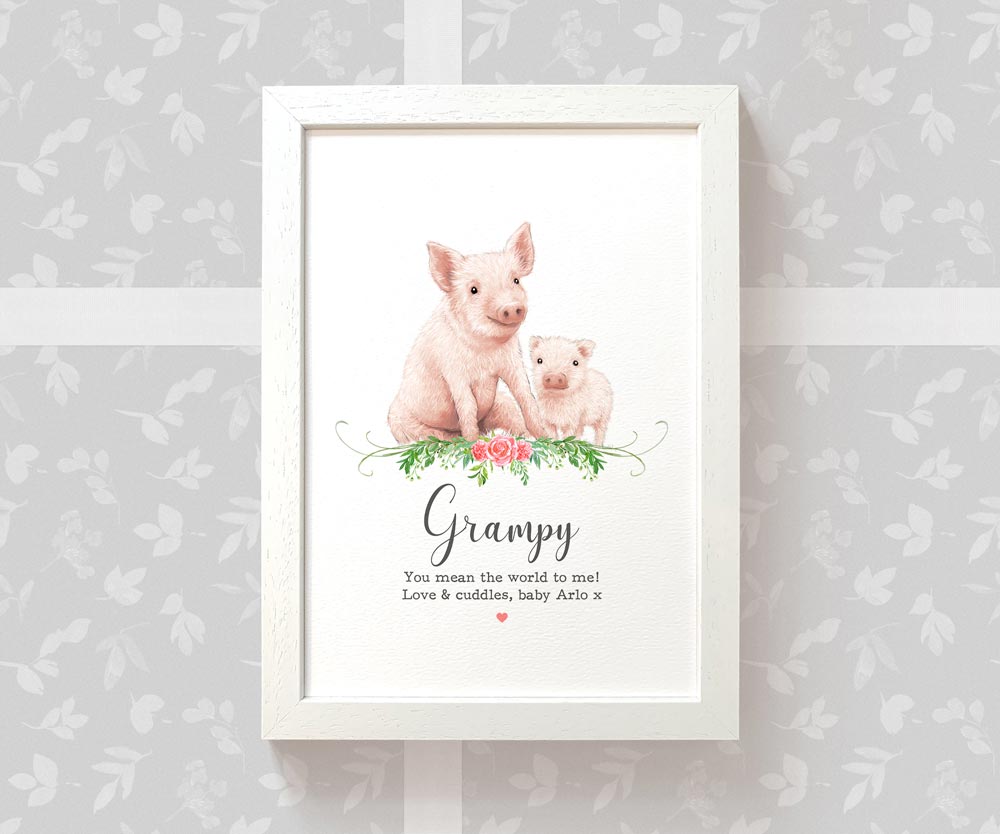 Thank You Personalised Name Gift Animal Prints Pig Wall Art Custom Teacher Mum Best Friend Present