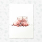 Twin Pig Farm Animal Nursery Art Print | Children's Wall Art