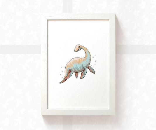 Plesiosaur Dinosaur Nursery Print