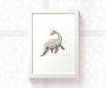 Plesiosaur Dinosaur Nursery Print