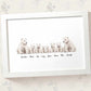 Framed A4 family of polar bears print personalised with names for a special mothers day present