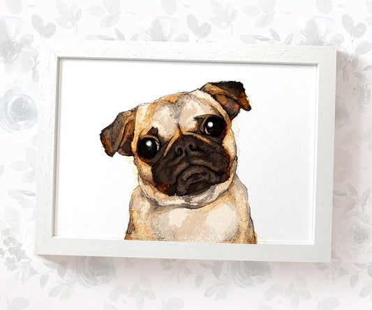Fawn Pug Print | Dog Art Prints