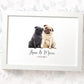 Personalized Pug Couple A3 Framed Print Featuring Names And Date For A Memorable 50th Anniversary Gift For Parents