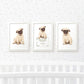 Pug Personalised Nursery Prints Set of 3