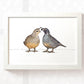 Twin Quail Birds Nursery Art Print | Bird Children's Wall Art