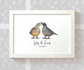 Personalised Quail Wedding Anniversary Print