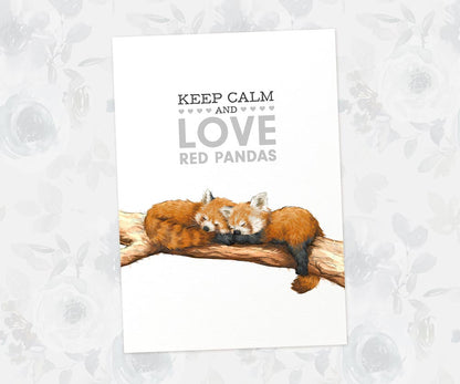 Sleeping Red Panda Print | Keep calm and love Red Pandas