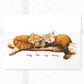 Red panda family portrait print featuring mum dad and two babies personalised with names for a special twin baby gift