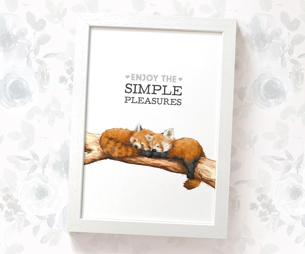 Sleeping Red Panda Print | Enjoy the Simple Pleasures