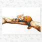 Red Panda Family Nursery Print | One Adult Two Babies