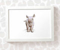 Rhino Safari Animal Nursery Print