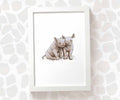 Rhinos Safari Animal Nursery Print for Twins