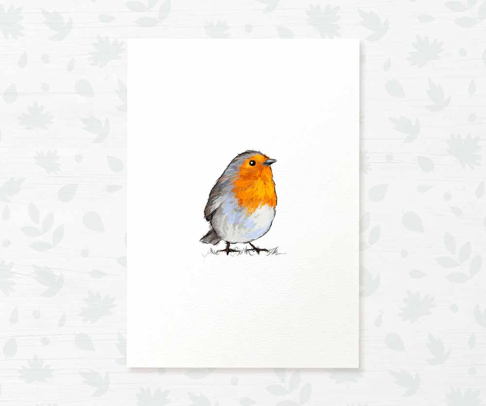 Robin Woodland Nursery Art Print | Bird Children's Wall Art