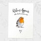 Bird Memorial Name Personalised Parent Loss Gift Prints Robins Appear Wall Art Custom Sympathy Grandma Grandad