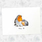 Printed A4 robin family print featuring mum and baby with names for the best mothers day gift