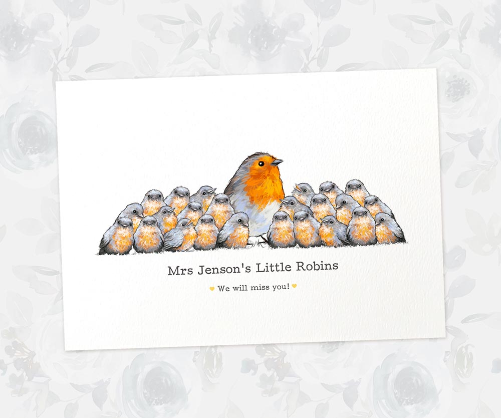 Personalised Amazing Teacher Gifts Homemade Ideas Nursery Thank You Presents Headteacher Retirement Robin Custom Animal Prints
